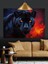 Karanlıkta Bakan Kara Panter Dekoratif Kanvas - Mdf Ahşap Tablo 4