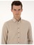 Erkek Bej Slim Fit Uzun Kollu Gömlek 50316768-VR011 2