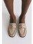 Loafer 2511 - Sarmal Toka Detaylı Bej Kadın Loafer 8