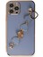 Apple iPhone 12 Pro Max Elegant Charm Case (Kalpli Zincirli Kılıf) Elegant Silicone Cover - Gri 2