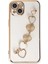Apple iPhone 14 Plus Elegant Charm Case (Kalpli Zincirli Kılıf) Elegant Silicone Cover - Beyaz 2