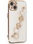 Apple iPhone 14 Plus Elegant Charm Case (Kalpli Zincirli Kılıf) Elegant Silicone Cover - Beyaz 4
