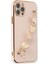 Apple iPhone 12 Pro Elegant Charm Case (Kalpli Zincirli Kılıf) Elegant Silicone Cover - Pudra 4