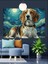Yıldızlı Gökyüzünde Beagle Köpek Dekoratif Kanvas - Mdf Ahşap Tablo 5