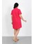 Büyük Beden Penye Düğmeli Fuşya Tunik Gecelik 3