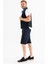 Erkek Lacivert Nefes Alan Likralı Kumaş 5 Cepli Outdoor Kargo Kapri Şort 4