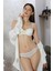 Kadın Destekli Dantel Detaylı Straplez Sütyen Takım Ekru 5