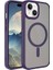 iPhone 15 Plus Kılıf Magsafe Özellikli ve Şerit Renkli Şık Velure Premium Sert Tpu Silikon Kapak 1