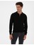 Erkek Siyah Slim Fit Polo Yaka Fermuarlı Basic Triko Kazak 50315406-VR046 1