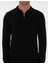 Erkek Siyah Slim Fit Polo Yaka Fermuarlı Basic Triko Kazak 50315406-VR046 6