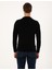 Erkek Siyah Slim Fit Çeyrek Yaka Basic Triko Kazak 50315456-VR046 5