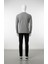 Erkek Standart Fit Rahat Kesim Waffle Dokulu Bisiklet Yaka Pamuklu Sweatshirt 4