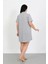 Büyük Beden Penye Düğmeli Gri Tunik Gecelik 3
