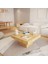 Nort Serisi Modern Dekoratif Kare Salon Orta Sehpa Safir Meşe 5