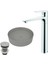 Loop Cool Grey Çanak Lavabo Armatür ve Sifon Başlığı Set 1