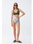 Kadın Haki Pedli Üst ve Yüksek Bel Çiçek Desenli Bikini Takımı 1