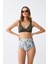 Kadın Haki Pedli Üst ve Yüksek Bel Çiçek Desenli Bikini Takımı 3
