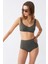 Kadın Basic Haki Pedli Yüksek Bel Bikini Takımı 4