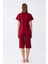 Kadın Bordo Kalp Desenli Kapri Pijama Takımı 4