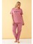 Kadın Somon Go Getter Yazılı Büyük Beden Pijama Takımı 1