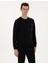Erkek Siyah Regular Fit Bisiklet Yaka Sweatshirt 50317658-VR046 1