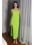 Kadın Ip Askılı Uzun Yırtmaçlı Pamuk Penye Gecelik Yeşil 1