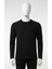 Erkek Standart Fit Rahat Kesim Waffle Dokulu Bisiklet Yaka Pamuklu Sweatshirt 2