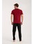 Erkek Bordo Düğmeli Yaka Kısa Kol Pijama Takımı 5