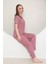 Pembe Yıldızlı Kısa Kollu Yazlık Pijama 4