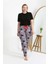 Kadın Pamuklu Büyük Beden Alt Pijama Somon 5