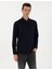 Erkek Lacivert Mikro Desenli Slim Fit Uzun Kollu Gömlek 50316747-VR033 1