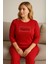 Kırmızı Kadın Büyük Beden Pijama Takımı 5