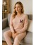 Uzun Kollu Pembe Pijama Takımı H 4