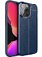 Apple iPhone 13 Pro Uyumlu Deri Görünümlü Silikon Niss Kapak Lacivert 1