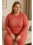 Kadın Pembe Baskılı Pijama Takımı 5