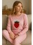 Uzun Kollu Pembe Pijama Takımı Strawberry 5