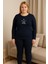 Siyah Kadın Büyük Beden Pijama Takımı 2