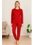 Kadın Kısa Kollu Pijama Takımı Kalp Baskılı 2