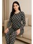 Kadın Pijama Takımı Silik Kalp Modelli Uzun Kollu 5