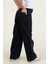 Yıldız Detaylı Kız Çocuk Geniş Paça Kot Pantolon Cepli Wide Leg Jean 2
