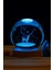 Ledli Usb'li Ahşap Standlı Geyik Temalı Kristal Küre Renkli Rgb LED 3D Oda Masa ve Gece Lambası 1