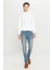 Erkek Petrol Mavisi Ekstra Slim Fit Dar Kesim Pamuklu Esnek Rıss Jean Kot Denim Pantolon 5