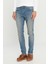Erkek Petrol Mavisi Ekstra Slim Fit Dar Kesim Pamuklu Esnek Rıss Jean Kot Denim Pantolon 2