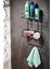 2 Katlı Siyah Kancalı Banyo Duş Rafı, Şampuanlık, Lif/kese Askılı, Paslanmaz Metal, Banyo Düzenleyici - (Tş-02) 1