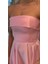 Pembe Straplez Yaka Kloş Etekli Saten Midi Abiye Elbise 7647 4