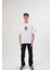 Unisex Bisiklet Yaka Baskılı Oversize T-Shirt - Beyaz 2