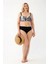 Kadın Papatya Desenli Gri Büyük Beden Bikini Takımı 4