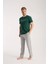 Erkek Yeşil Kısa Kol Pijama Takımı 2