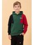 Kapüşonlu Parçalı 3 Ip Erkek Çocuk Sweatshirt Yeşil 5