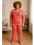 Kadın Pembe Büyük Beden Pijama Takımı 2